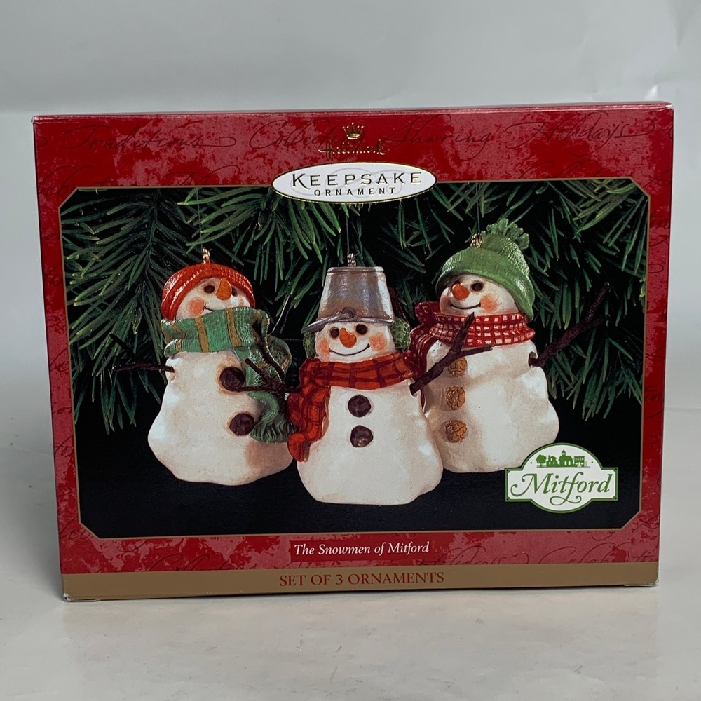 Hallmark Keepsake Ornament 1999 The Snowmen of Mitford Set of 3 Christmas